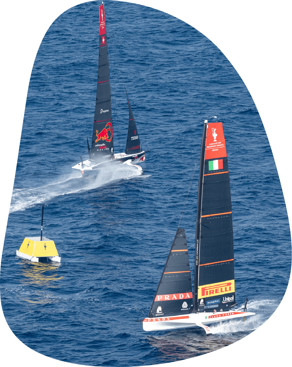 Foto de los veleros de la regata de la America's Cup 2023